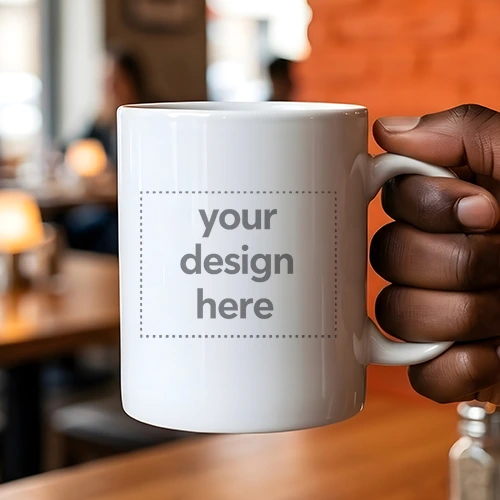 Free Holding Mug Mockup Template & Online Generator