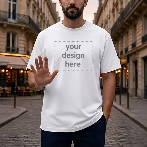 Men's European Alley High-Five T-Shirt Mockup