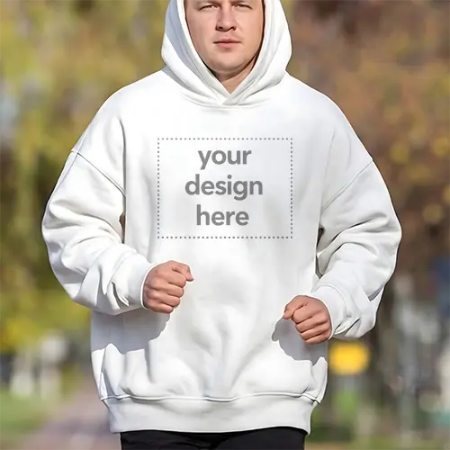 Outdoor Jogging Hoodie Mockup with Model