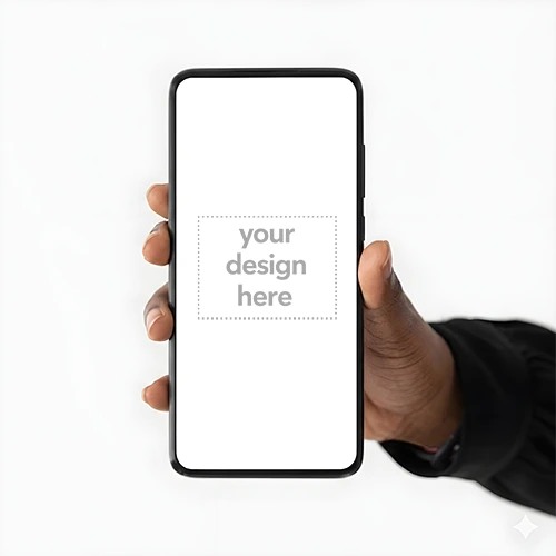 Android Smartphone Mockup with Placeholder | Online Editor