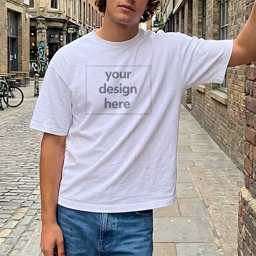 Men's Urban Cobblestone Streetwear Tee Mockup