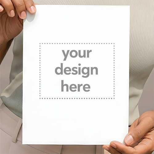 Minimalist A4 Paper Mockup Held by Woman - Professional Branding Display