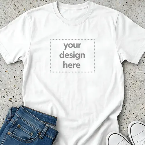 Street Style White T-Shirt Floor Lay Mockup