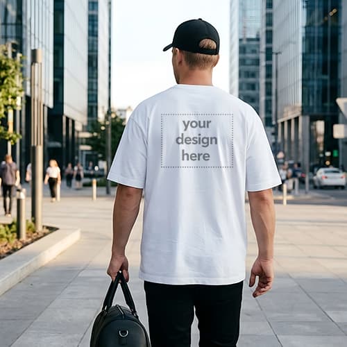 Urban Back Print Oversized T-Shirt Mockup