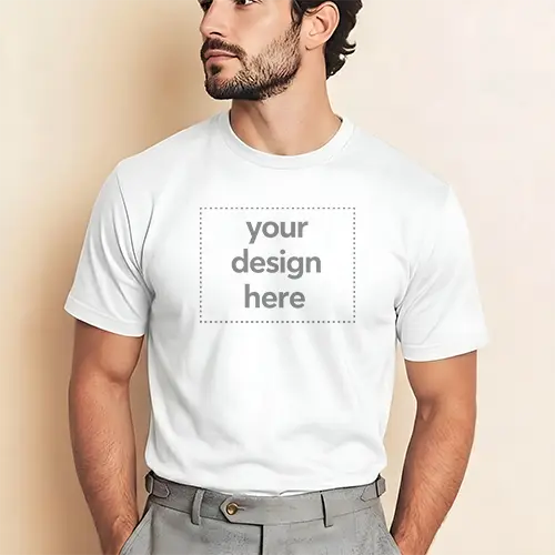 Men's Smart Casual White Tee Mockup