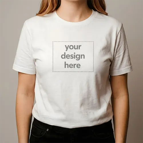 Women's Minimalist Studio White Tee Mockup