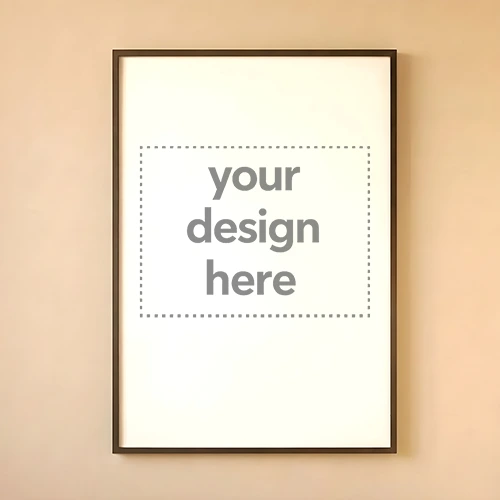 Framed Art Canvas Centered Above Living Room Mockup