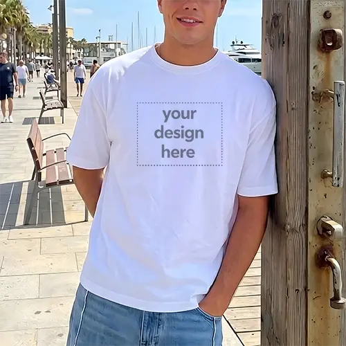 Men's Boardwalk White T-Shirt Mockup