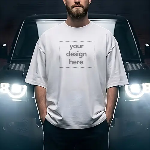Oversized Streetwear White T-Shirt Mockup