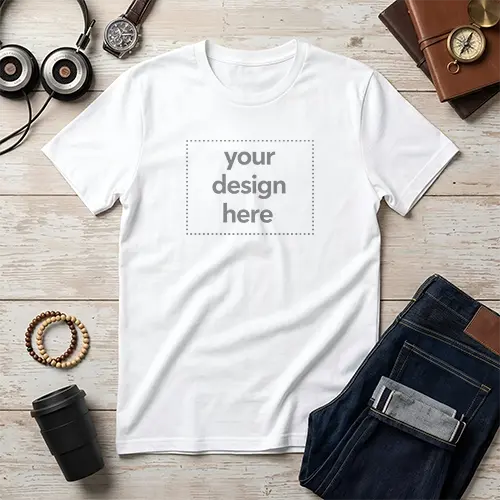 Classic White Tee Apparel Flat Lay Mockup