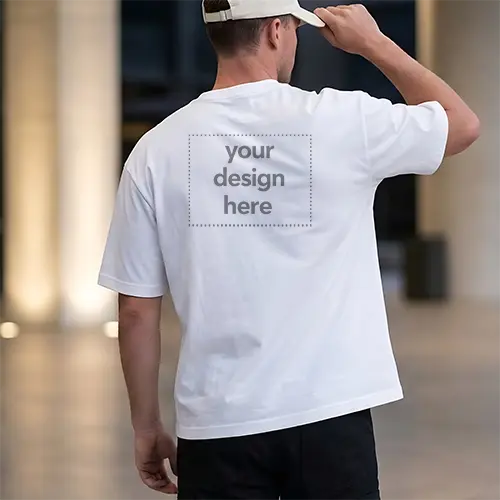 Street Style White Tee Back Mockup