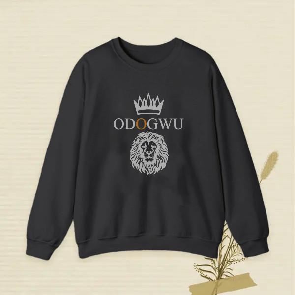 odugwu meme with a white silhouette lion head