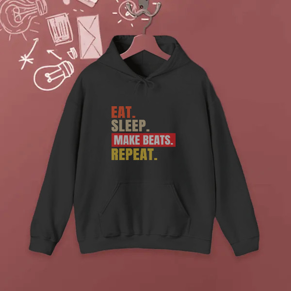 eat,sleep, make beat repeat, music music meme design