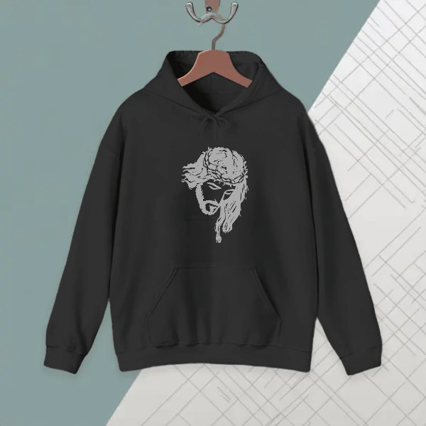 white silhouette jesus design