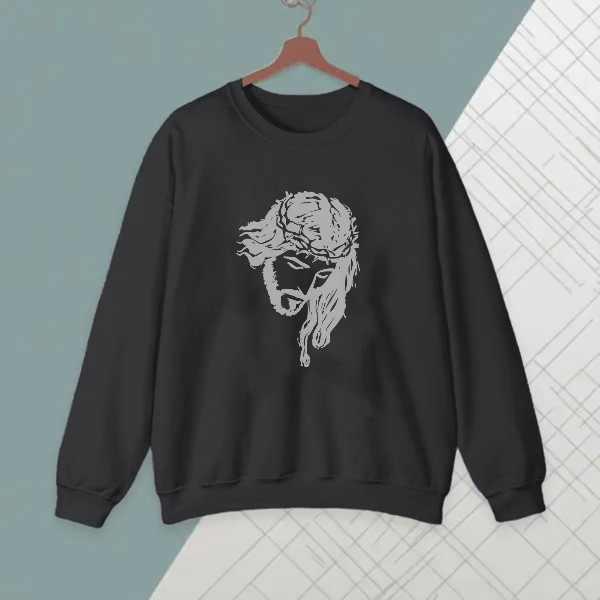 white silhouette jesus design