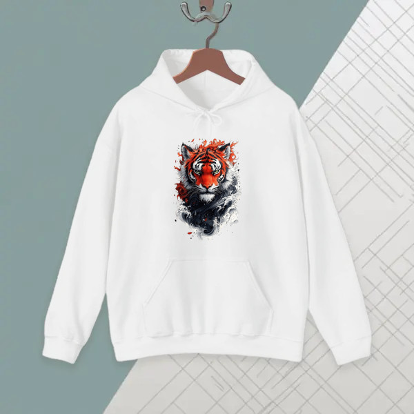 Fierce Elemental Tiger - Fire & Water Fusion Art Apparel