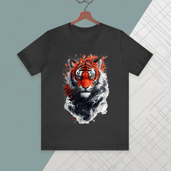 Fierce Elemental Tiger - Fire & Water Fusion Art Apparel
