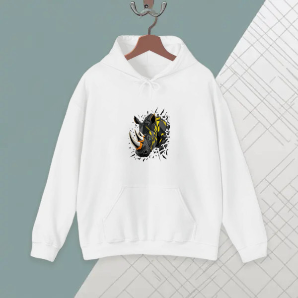 Cyber Rhino Breakthrough - Futuristic Geometric Beast Apparel