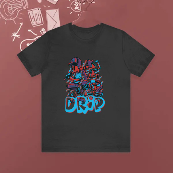 drip design with colorful background element