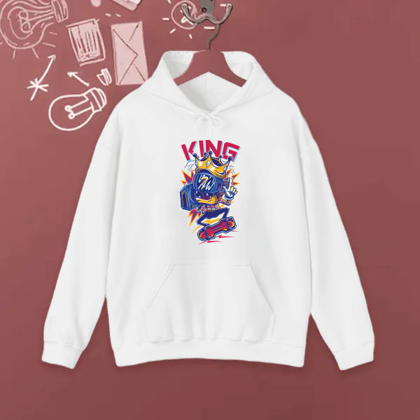 king, design, with a colorful illusrtation