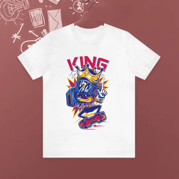king, design, with a colorful illusrtation