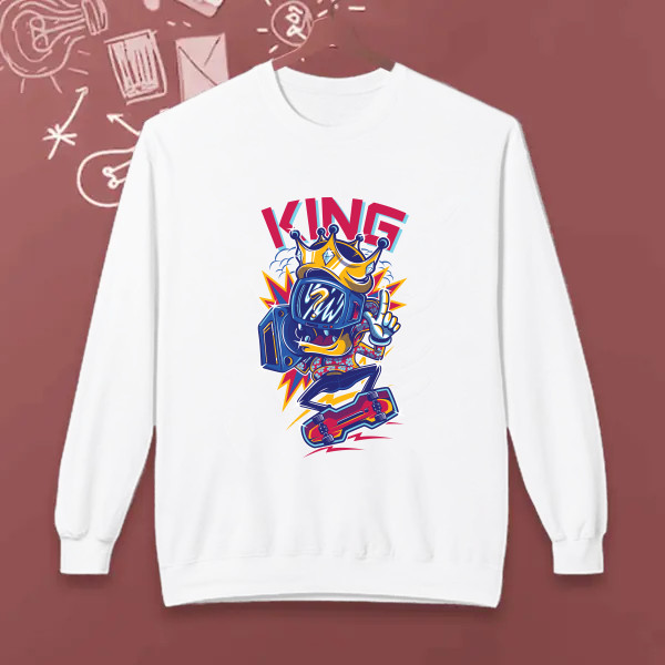 king, design, with a colorful illusrtation