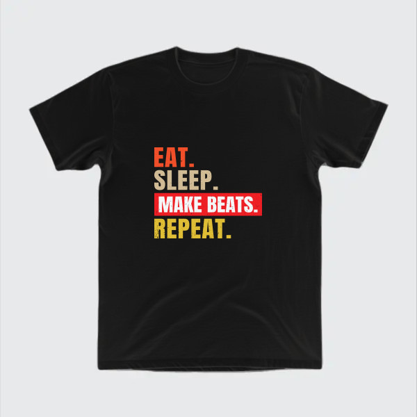 eat,sleep, make beat repeat, music music meme design