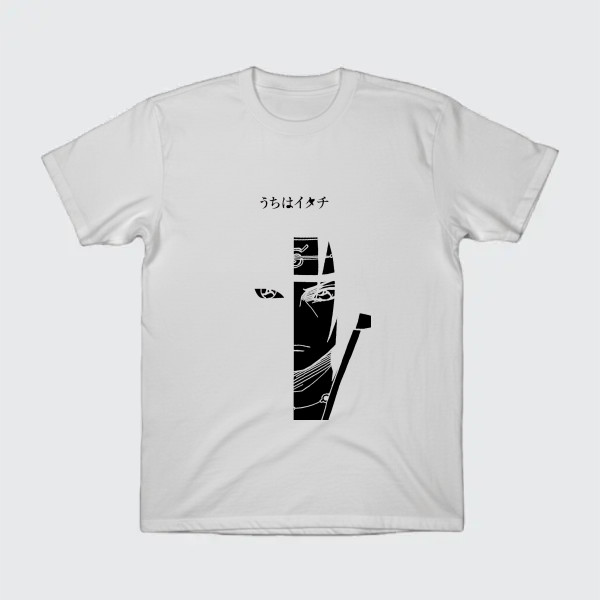 itachi uchiha, face silhouette black and white design