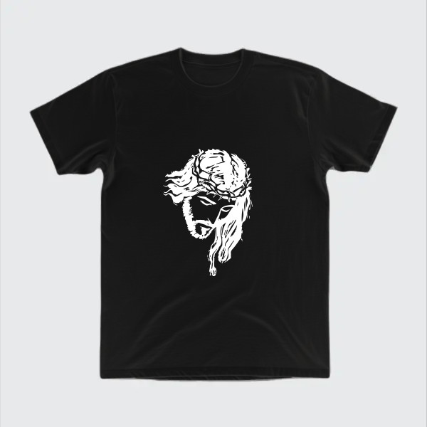 white silhouette jesus design