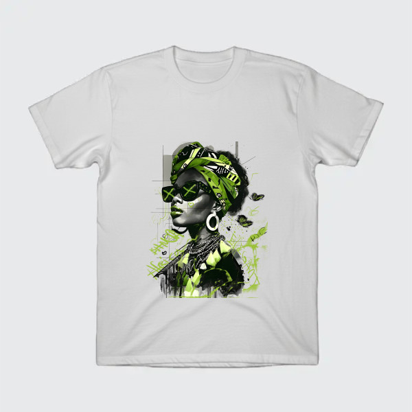 Mixed-Media Portrait Of Confident Woman In Profile View