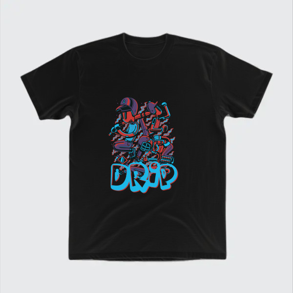 drip design with colorful background element