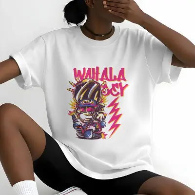 Wahala Dey Vibrant Pink Graffiti Cartoon