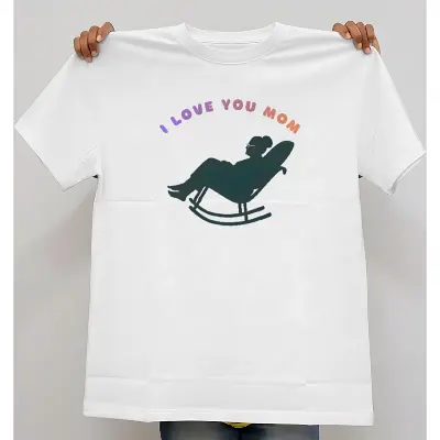 I Love You Mom Retro Rocking Chair Silhouette