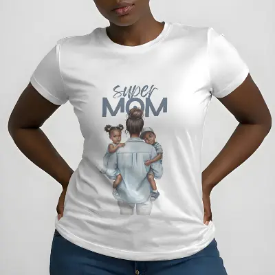 Super Mom T-Shirt Black Mom – Mother Son Daughter