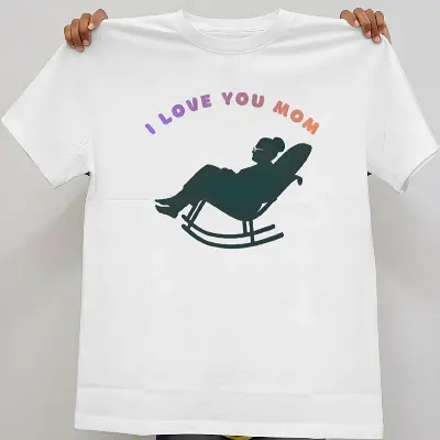 I Love You Mom Retro Rocking Chair Silhouette