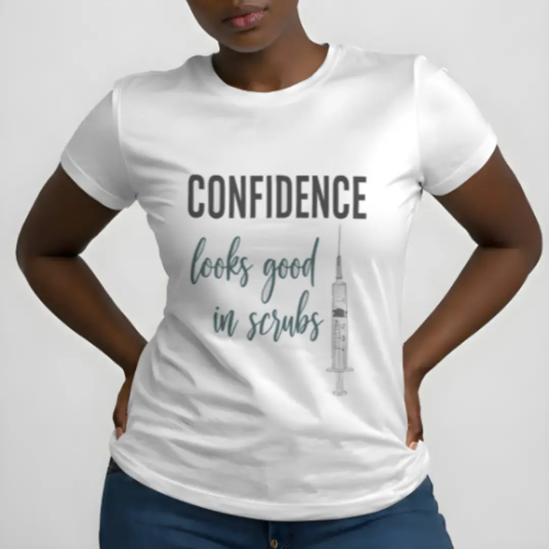 confidence looks good in scrubs
