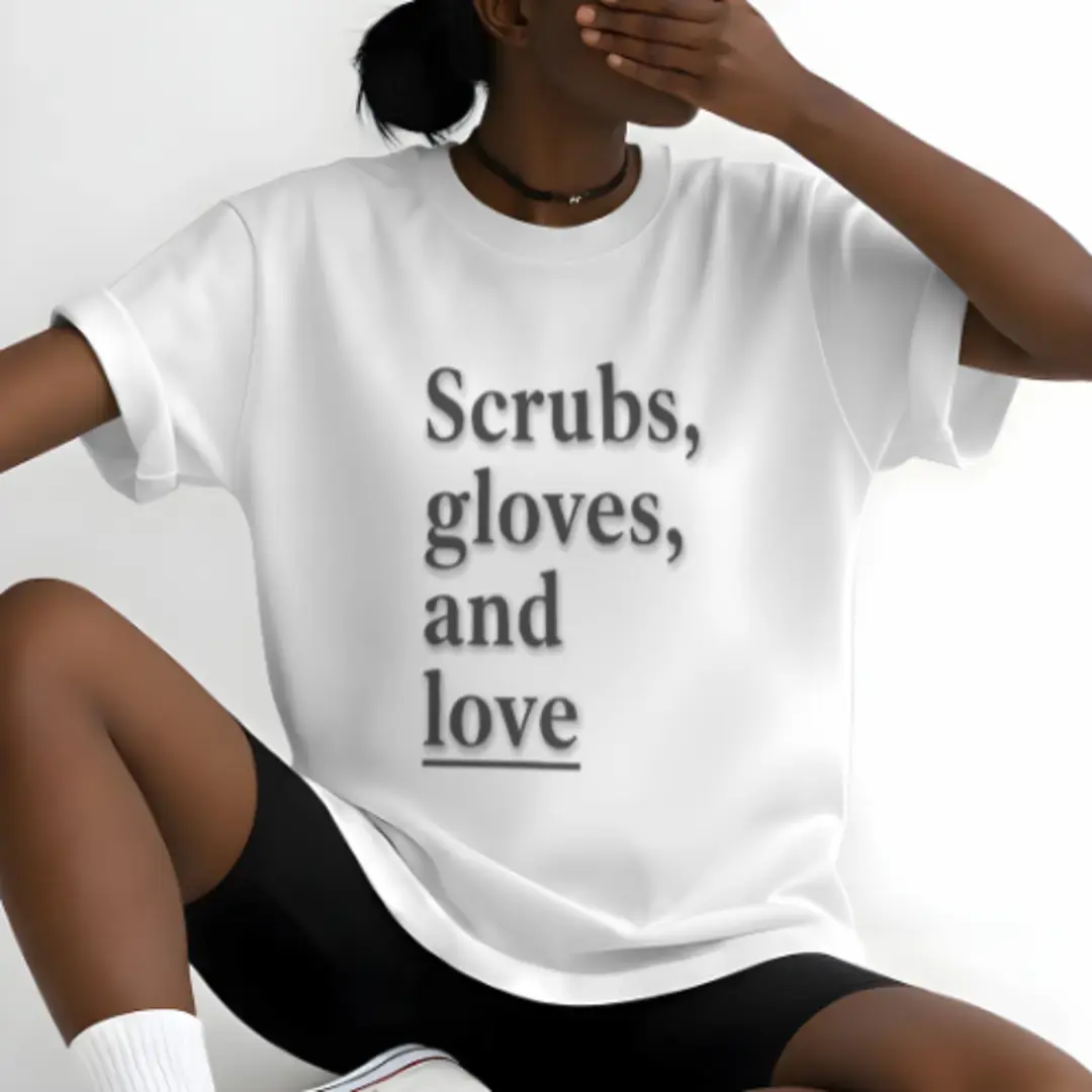 scrubs, gloves and love