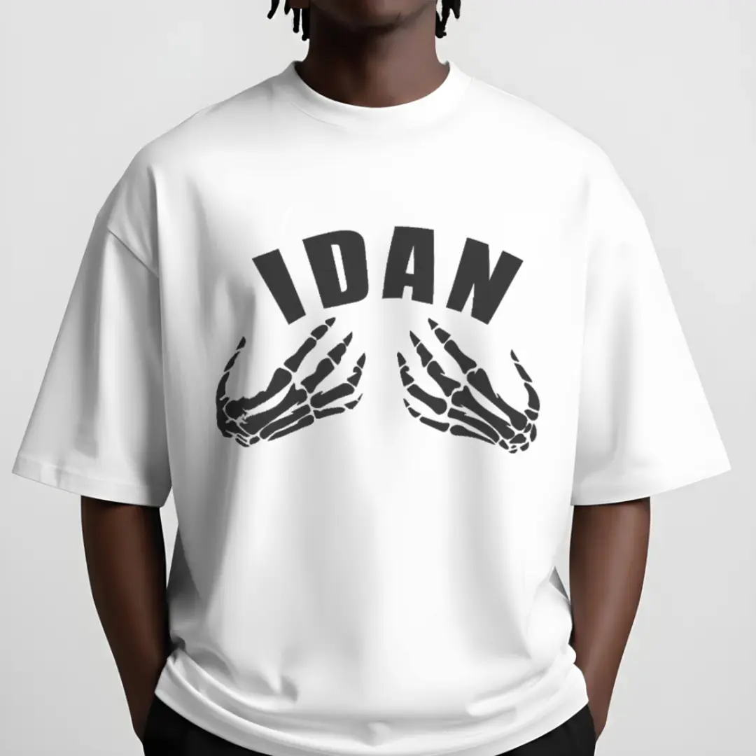 IDAN meme with skeleton hands design