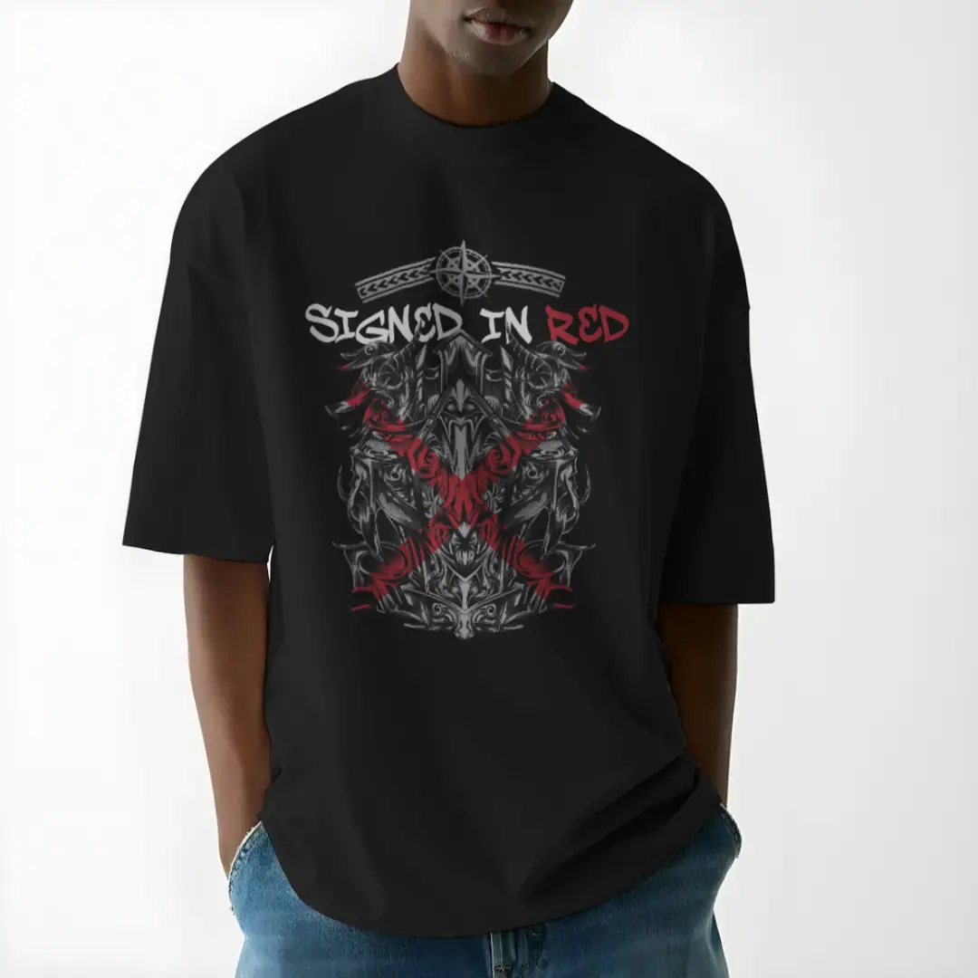 Signed In Red Gothic Graphic -  Dark Aesthetic