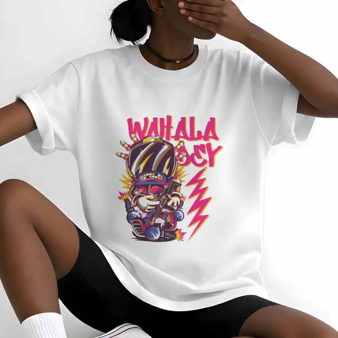 Wahala Dey Vibrant Pink Graffiti Cartoon