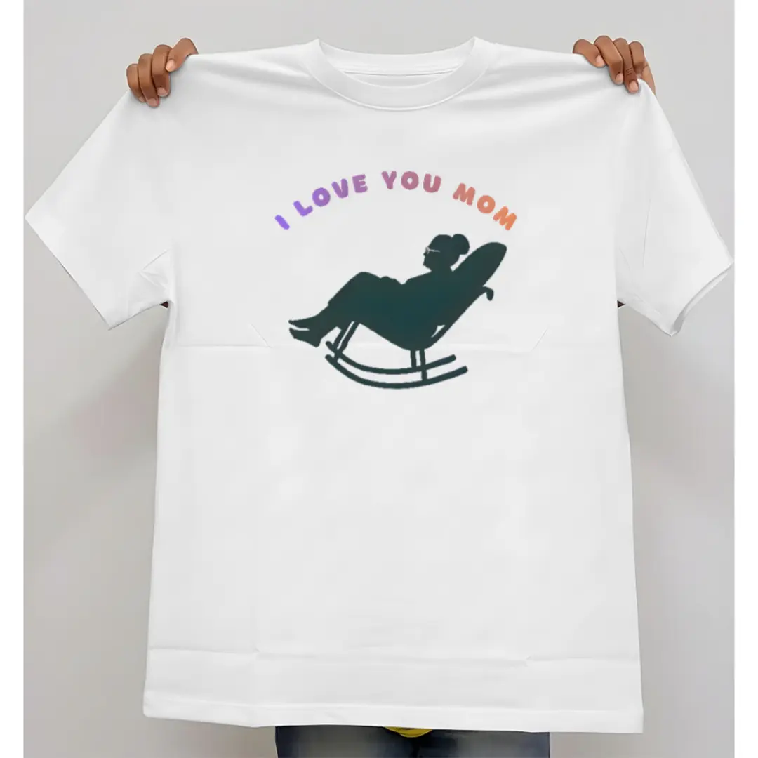 I Love You Mom Retro Rocking Chair Silhouette