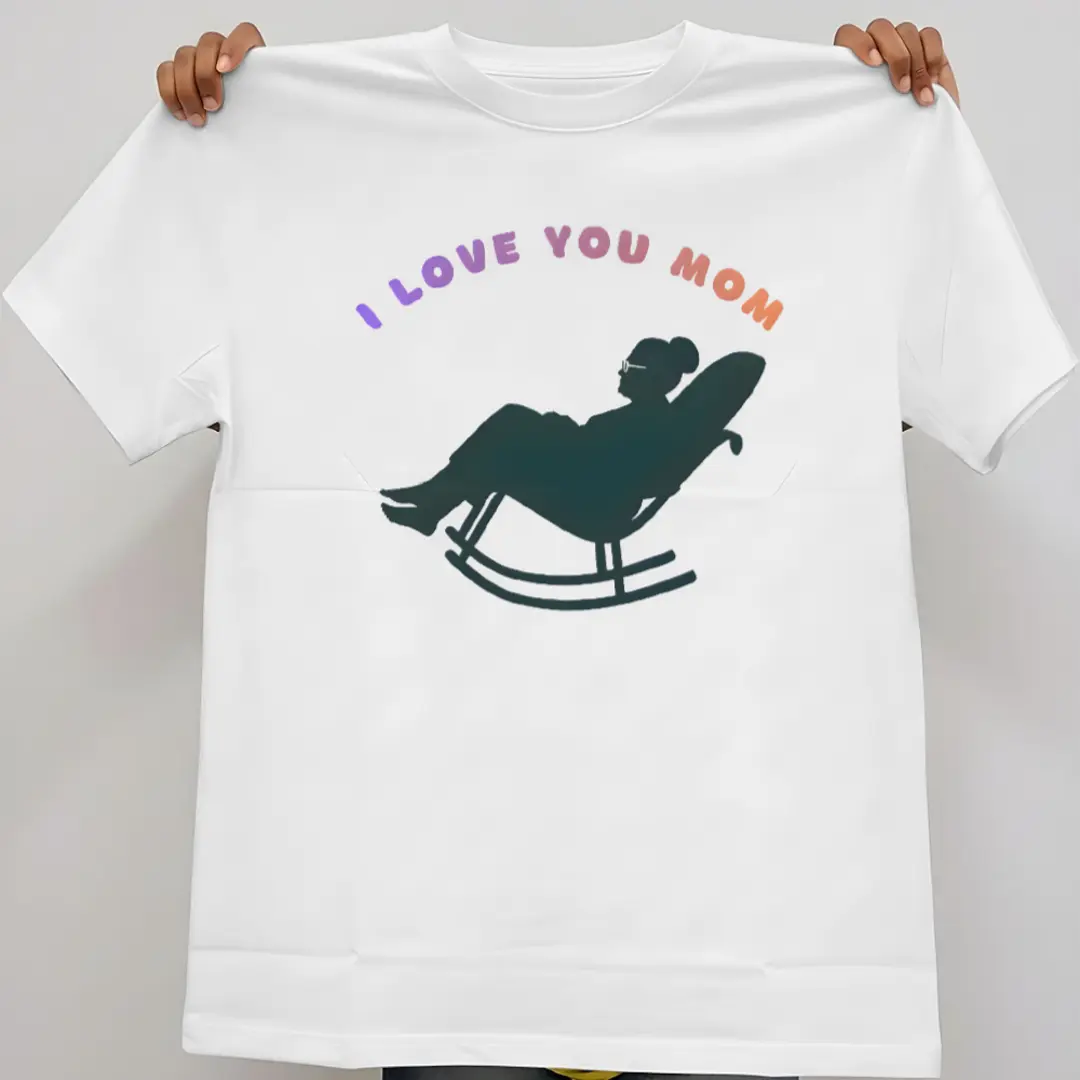 I Love You Mom Retro Rocking Chair Silhouette